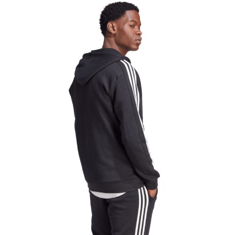 Adidas Bluza męska adidas Essentials Fleece 3-Stripes Full-Zip czarna IB4029 Adidas Bluza męska adidas Essentials Fleece 3-Stripes Full-Zip czarna IB4029