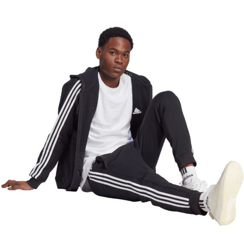 Adidas Bluza męska adidas Essentials Fleece 3-Stripes Full-Zip czarna IB4029 Adidas Bluza męska adidas Essentials Fleece 3-Stripes Full-Zip czarna IB4029