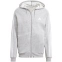 Adidas Bluza męska adidas Essentials Fleece 3-Stripes Full-Zip szara IJ6479