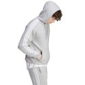 Adidas Bluza męska adidas Essentials Fleece 3-Stripes Hoodie szara IJ6474