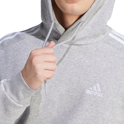 Adidas Bluza męska adidas Essentials Fleece 3-Stripes Hoodie szara IJ6474 Adidas Bluza męska adidas Essentials Fleece 3-Stripes Hoodie szara IJ6474