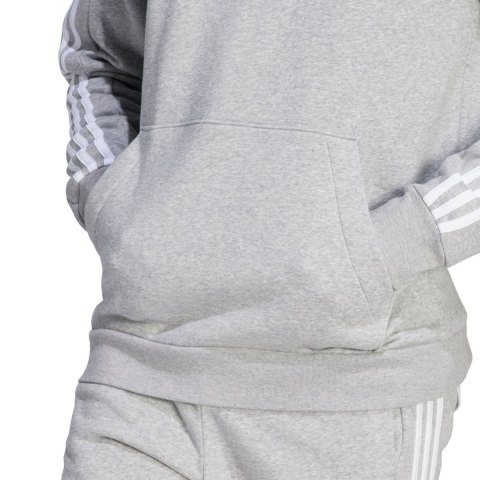 Adidas Bluza męska adidas Essentials Fleece 3-Stripes Hoodie szara IJ6474 Adidas Bluza męska adidas Essentials Fleece 3-Stripes Hoodie szara IJ6474