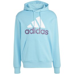 Adidas Bluza męska adidas Essentials French Terry Big Logo Hoodie błękitna IJ8588