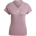 Adidas Koszulka damska adidas Aeroready Train Essentials Minimal Branding V-Neck Tee różowa HZ5662