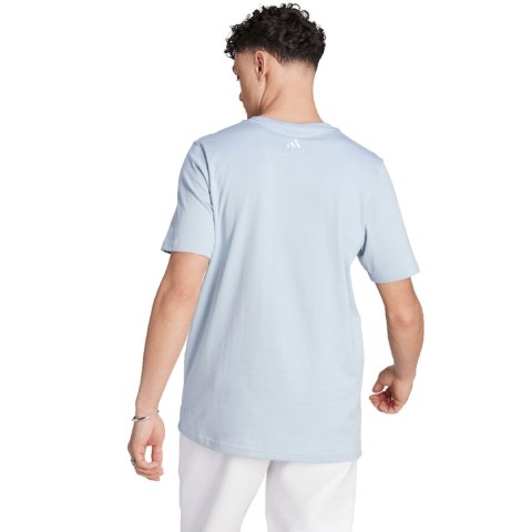 Adidas Koszulka męska adidas Essentials Single Jersey Big Logo Tee błękitna IJ8576 Adidas Koszulka męska adidas Essentials Single Jersey Big Logo Tee błękitna IJ8576