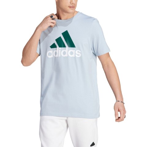 Adidas Koszulka męska adidas Essentials Single Jersey Big Logo Tee błękitna IJ8576 Adidas Koszulka męska adidas Essentials Single Jersey Big Logo Tee błękitna IJ8576