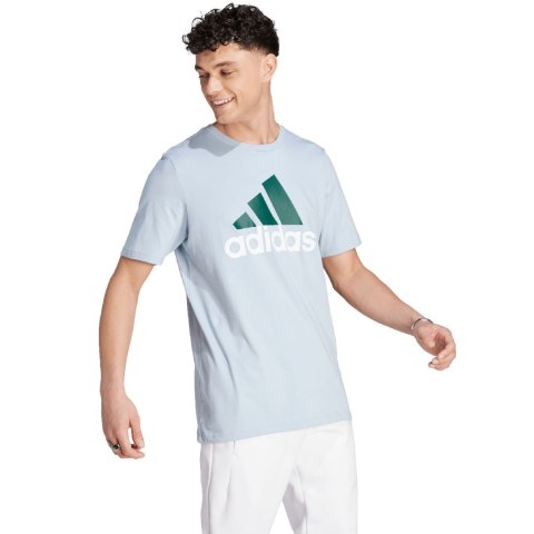 Adidas Koszulka męska adidas Essentials Single Jersey Big Logo Tee błękitna IJ8576 Adidas Koszulka męska adidas Essentials Single Jersey Big Logo Tee błękitna IJ8576