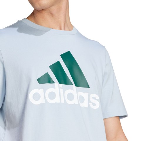 Adidas Koszulka męska adidas Essentials Single Jersey Big Logo Tee błękitna IJ8576 Adidas Koszulka męska adidas Essentials Single Jersey Big Logo Tee błękitna IJ8576