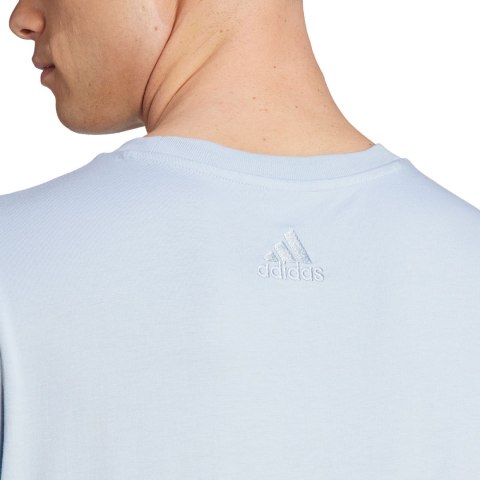 Adidas Koszulka męska adidas Essentials Single Jersey Big Logo Tee błękitna IJ8576 Adidas Koszulka męska adidas Essentials Single Jersey Big Logo Tee błękitna IJ8576