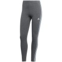 Adidas Legginsy damskie adidas Essentials 3-Stripes High-Waisted Single ciemnoszare IL3310