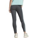 Adidas Legginsy damskie adidas Essentials 3-Stripes High-Waisted Single ciemnoszare IL3310