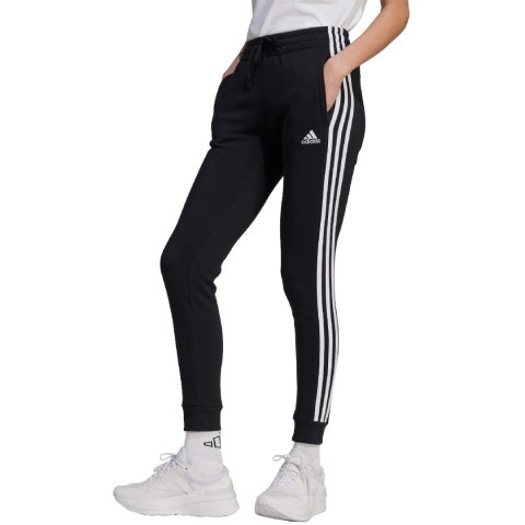 Adidas Spodnie damskie adidas Essentials 3-Stripes Fleece czarne HZ5753 Adidas Spodnie damskie adidas Essentials 3-Stripes Fleece czarne HZ5753