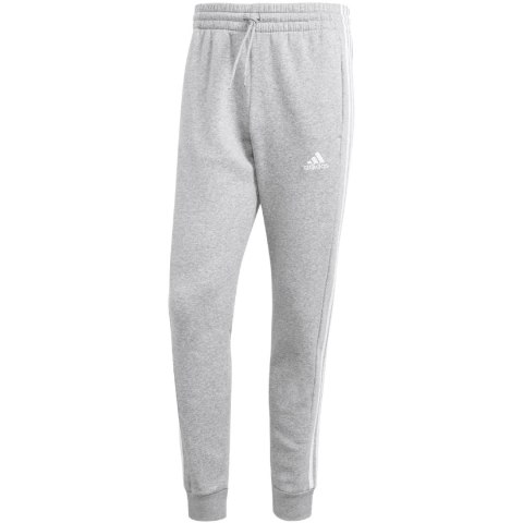 Adidas Spodnie męskie adidas Essentials Fleece 3-Stripes Tapered Cuff szare IJ6494