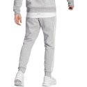 Adidas Spodnie męskie adidas Essentials Fleece 3-Stripes Tapered Cuff szare IJ6494