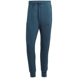 Adidas Spodnie męskie adidas Essentials French Terry Tapered Cuff 3-Stripes Pants niebieskie IJ8698