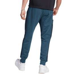 Adidas Spodnie męskie adidas Essentials French Terry Tapered Cuff 3-Stripes Pants niebieskie IJ8698