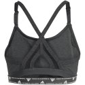 Adidas Stanik damski adidas Aeroreact Training Light-Support 3-Stripes Bra ciemnoszary HC7870