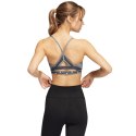 Adidas Stanik damski adidas Aeroreact Training Light-Support 3-Stripes Bra ciemnoszary HC7870