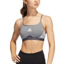 Adidas Stanik damski adidas Aeroreact Training Light-Support 3-Stripes Bra ciemnoszary HC7870