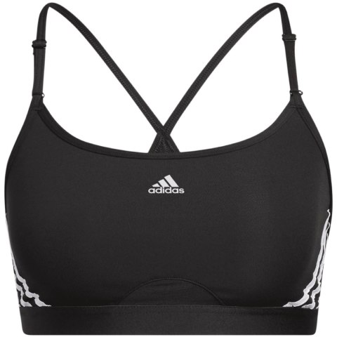 Adidas Stanik sportowy adidas Aeroreact Training Light-Support 3-Stripes Bra czarny HC7862