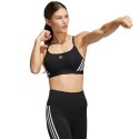 Adidas Stanik sportowy adidas Aeroreact Training Light-Support 3-Stripes Bra czarny HC7862