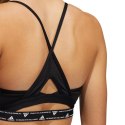 Adidas Stanik sportowy adidas Aeroreact Training Light-Support 3-Stripes Bra czarny HC7862