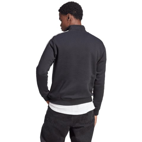 Adidas Bluza męska adidas Essentials Fleece 3-Stripes 1/4-Zip czarna HZ6235 Adidas Bluza męska adidas Essentials Fleece 3-Stripes 1/4-Zip czarna HZ6235