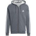 Adidas Bluza męska adidas Essentials Fleece 3-Stripes Full-Zip szara IJ6480