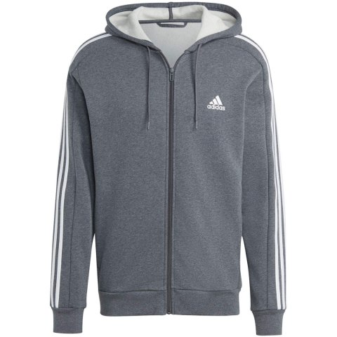 Adidas Bluza męska adidas Essentials Fleece 3-Stripes Full-Zip szara IJ6480