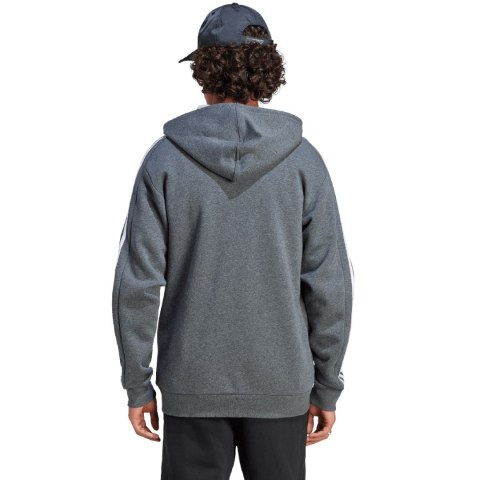 Adidas Bluza męska adidas Essentials Fleece 3-Stripes Full-Zip szara IJ6480 Adidas Bluza męska adidas Essentials Fleece 3-Stripes Full-Zip szara IJ6480