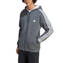 Adidas Bluza męska adidas Essentials Fleece 3-Stripes Full-Zip szara IJ6480