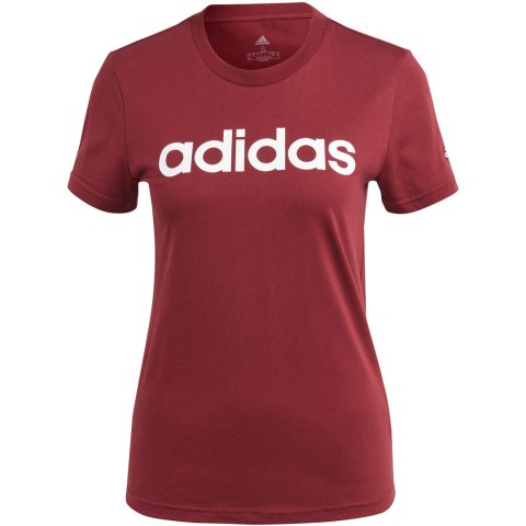 Adidas Koszulka damska adidas Loungewear Essentials Slim Logo Tee bordowa IM2829