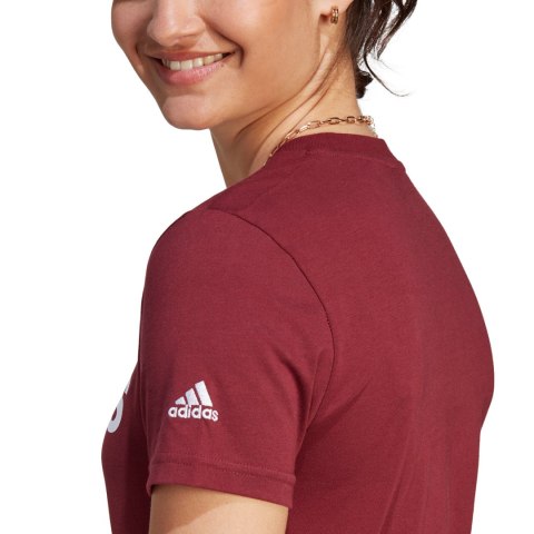 Adidas Koszulka damska adidas Loungewear Essentials Slim Logo Tee bordowa IM2829 Adidas Koszulka damska adidas Loungewear Essentials Slim Logo Tee bordowa IM2829