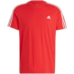 Adidas Koszulka męska adidas Essentials Single Jersey 3-Stripes Tee czerwona IC9339