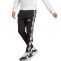 Adidas Spodnie męskie adidas Essentials Single Jersey Tapered Open Hem 3-Stripes czarne IC0044