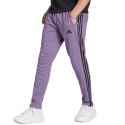 Adidas Spodnie męskie adidas Essentials Single Jersey Tapered Open Hem 3-Stripes fioletowe IJ8699