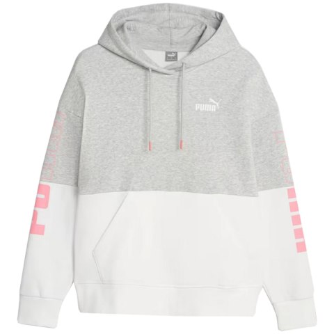 Puma Bluza damska Puma Power Colorblock Hoodie FL szaro-biała 676023 04