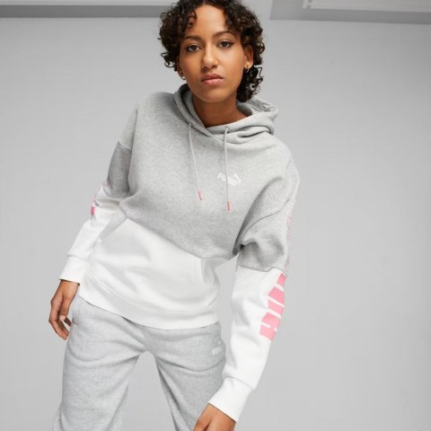 Puma Bluza damska Puma Power Colorblock Hoodie FL szaro-biała 676023 04 Puma Bluza damska Puma Power Colorblock Hoodie FL szaro-biała 676023 04