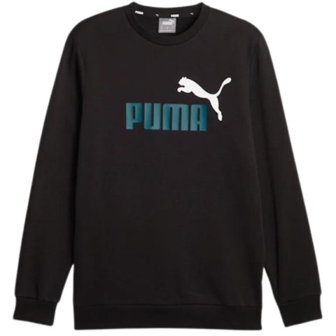 Puma Bluza męska Puma ESS+ 2 Col Big Logo Crew FL czarna 586762 75