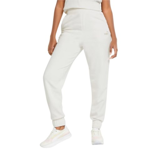 Puma Spodnie damskie Puma ESS+ Embroidery High-Waist Pants FL kremowe 670007 99 Puma Spodnie damskie Puma ESS+ Embroidery High-Waist Pants FL kremowe 670007 99