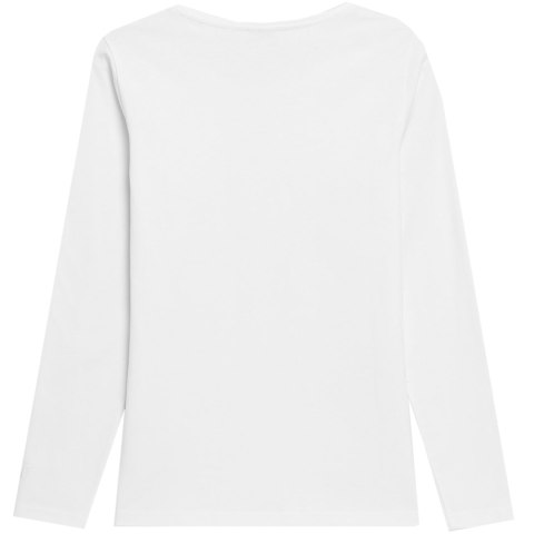 4F Koszulka damska longsleeve 4F F167 biała 4FAW23TLONF167 10S 4F Koszulka damska longsleeve 4F F167 biała 4FAW23TLONF167 10S