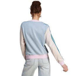 Adidas Bluza damska adidas Essentials 3-Stripes Half-Neck Fleece błękitno-kremowa IL3292
