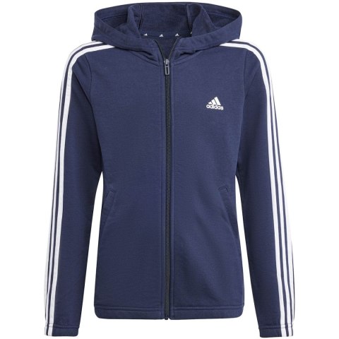 Adidas Bluza dla dzieci adidas Essentials 3-Stripes Full-Zip Hoodie granatowa IB1667