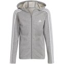 Adidas Bluza dla dzieci adidas Essentials 3-Stripes Full-Zip Hoodie szara IC3635