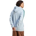 Adidas Bluza męska adidas Essentials Fleece 3-Stripes Full-Zip błękitna IJ8932 Adidas Bluza męska adidas Essentials Fleece 3-Stripes Full-Zip błękitna IJ8932