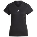 Adidas Koszulka damska adidas Aeroready Train Essentials Minimal Branding V-Neck Tee czarna HN5543