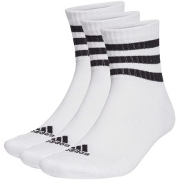 Adidas Skarpety adidas 3-Stripes Cushioned Sportswear Mid-Cut Socks 3P białe HT3456