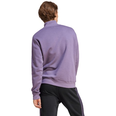 Adidas Bluza męska adidas Essentials Fleece 3-Stripes 1/4-Zip fioletowa IJ8912 Adidas Bluza męska adidas Essentials Fleece 3-Stripes 1/4-Zip fioletowa IJ8912