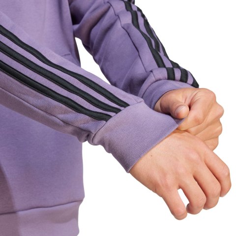Adidas Bluza męska adidas Essentials Fleece 3-Stripes 1/4-Zip fioletowa IJ8912 Adidas Bluza męska adidas Essentials Fleece 3-Stripes 1/4-Zip fioletowa IJ8912