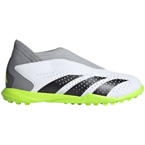 Adidas Buty piłkarskie dla dzieci adidas Predator Accuracy.3 Laceless TF biało-szare IE9436